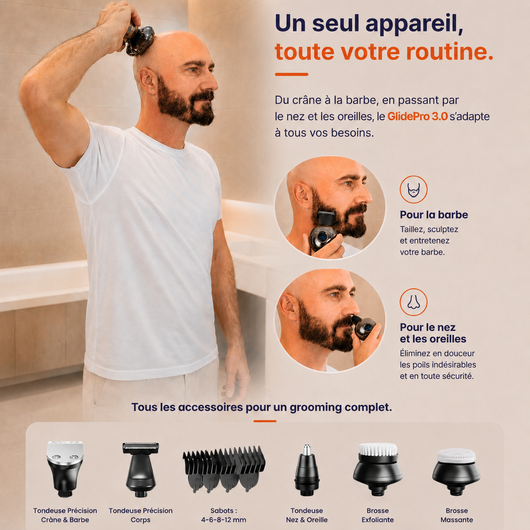 GlidePro 3.0™ - Conçu pour simplifier votre rasage du crâne